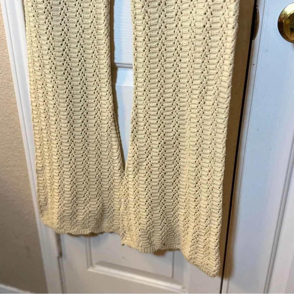 Cream Crochet‎ ASOS Boho Design Beach Flair Size 10 Wide Leg Pull On Pants EUC